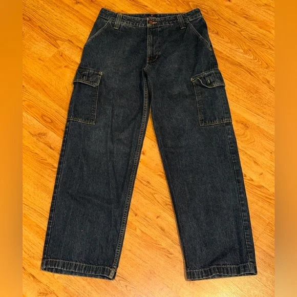 Y2K TOMMY HILFIGER Baggy Rave Cargo Jeans 33x31